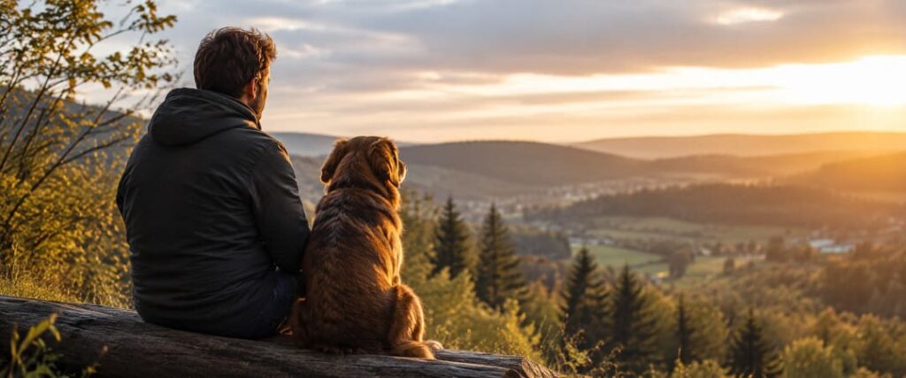 Beziehung zwischen Mensch und Hund als Grundlage für Vertrauen und Verbundenheit.
